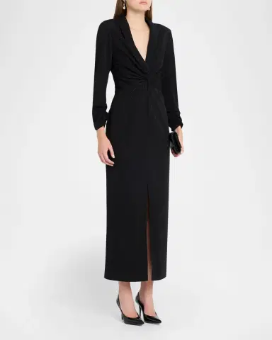 Shoshanna Asher Crystal-Embellished Twill Maxi Dress | Thumbnail 3 Shoshanna Asher Crystal-Embellished Twill Maxi Dress | Thumbnail 3