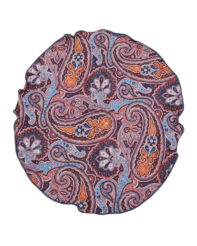 Edward Armah Men 's Reversible Paisley Silk Pocket Circle
