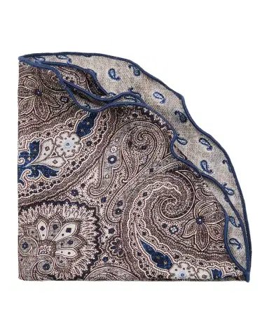Edward Armah Men's Reversible Paisley Silk Pocket Circle | Thumbnail 2