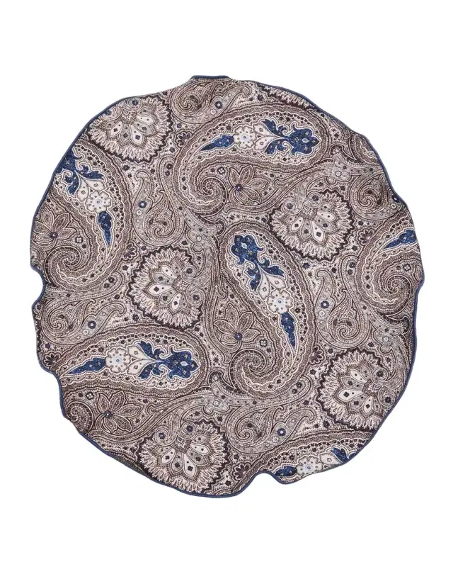 Edward Armah Men 's Reversible Paisley Silk Pocket Circle