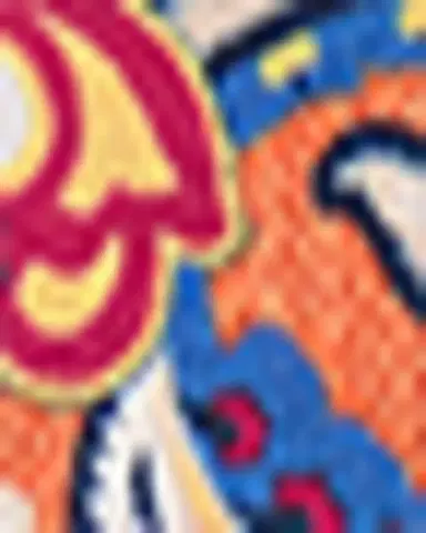 Edward Armah Men's Double-Printed Silk Hand-Rolled Pocket Square | Thumbnail 3 Edward Armah Men's Double-Printed Silk Hand-Rolled Pocket Square | Thumbnail 3