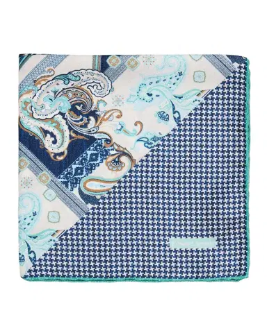 Edward Armah Men's Double-Printed Silk Hand-Rolled Pocket Square | Thumbnail 1