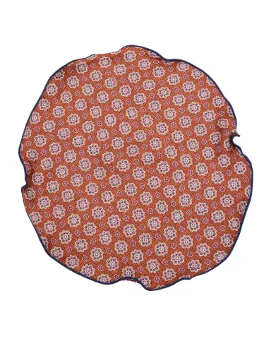 Edward Armah Men's Reversible Houndstooth to Medallion Silk Pocket Circle | Thumbnail 1 Edward Armah Men's Reversible Houndstooth to Medallion Silk Pocket Circle | Thumbnail 1