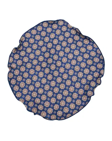 Edward Armah Men's Reversible Houndstooth to Medallion Silk Pocket Circle | Thumbnail 1 Edward Armah Men's Reversible Houndstooth to Medallion Silk Pocket Circle | Thumbnail 1