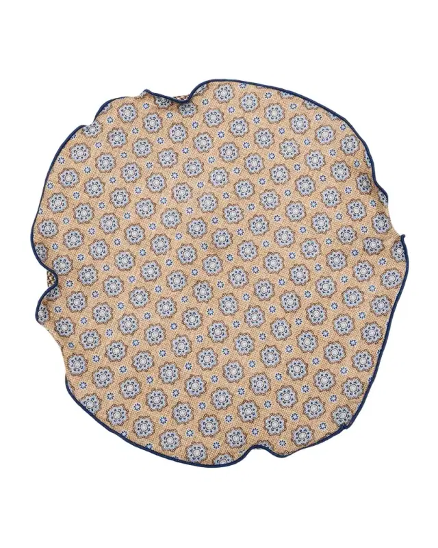Edward Armah Men 's Reversible Houndstooth to Medallion Silk Pocket Circle