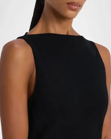 Emporio Armani Bateau-Neck Pleated Cady Maxi Dress | Thumbnail 4 Emporio Armani Bateau-Neck Pleated Cady Maxi Dress | Thumbnail 4