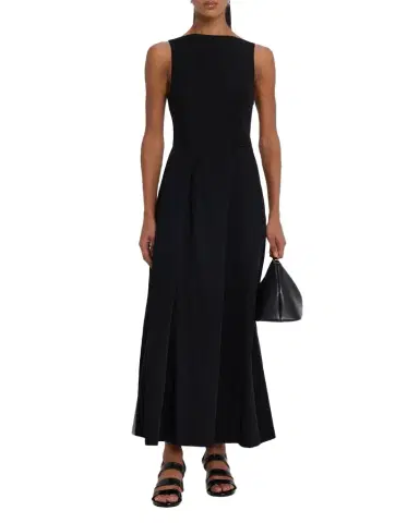 Emporio Armani Bateau-Neck Pleated Cady Maxi Dress | Thumbnail 1 Emporio Armani Bateau-Neck Pleated Cady Maxi Dress | Thumbnail 1