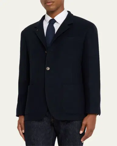 Brunello Cucinelli Men's Cashmere Blazer-Style Coat | Thumbnail 4 Brunello Cucinelli Men's Cashmere Blazer-Style Coat | Thumbnail 4