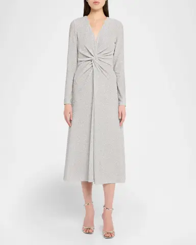 Prabal Gurung Twist Front Long Sleeve Dress | Thumbnail 2 Prabal Gurung Twist Front Long Sleeve Dress | Thumbnail 2