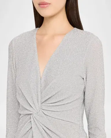 Prabal Gurung Twist Front Long Sleeve Dress | Thumbnail 5 Prabal Gurung Twist Front Long Sleeve Dress | Thumbnail 5