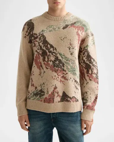 Scotch & Soda Men's Mountain Jacquard Loose Knit Sweater | Thumbnail 3