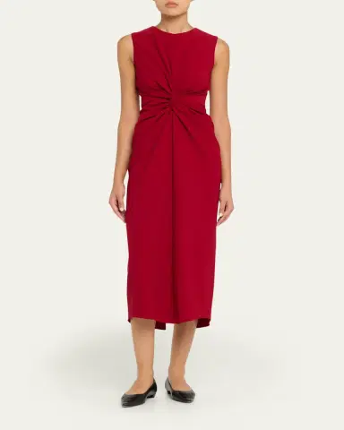 Prabal Gurung Sleeveless Twist-Front Bodycon Midi Dress | Thumbnail 2