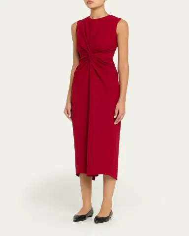 Prabal Gurung Sleeveless Twist-Front Bodycon Midi Dress | Thumbnail 4