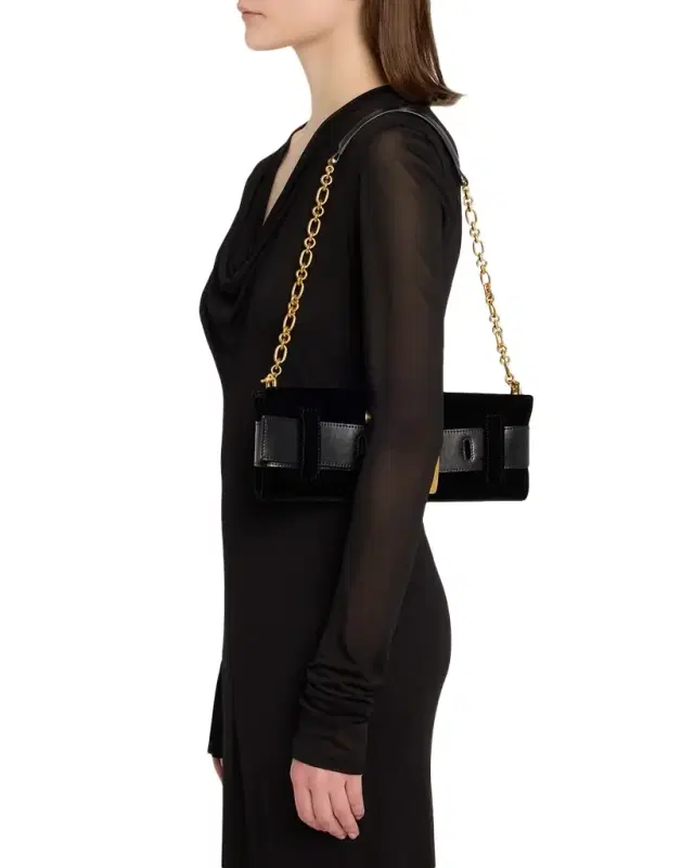 Anthem Belted Velvet Clutch Bag