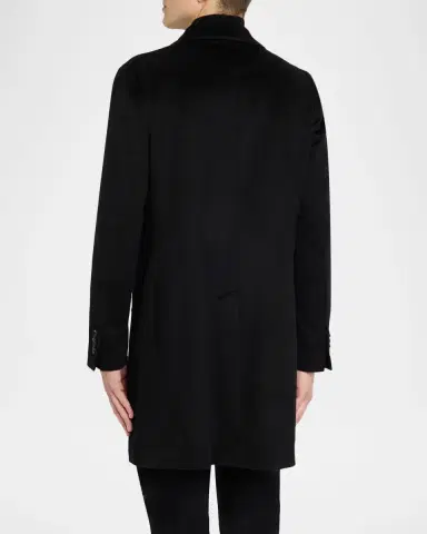 Neiman Marcus Men 's Cashmere Single-Breasted Overcoat | Thumbnail 2 Neiman Marcus Men 's Cashmere Single-Breasted Overcoat | Thumbnail 2