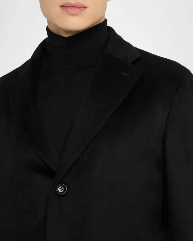 Neiman Marcus Men 's Cashmere Single-Breasted Overcoat | Thumbnail 4 Neiman Marcus Men 's Cashmere Single-Breasted Overcoat | Thumbnail 4