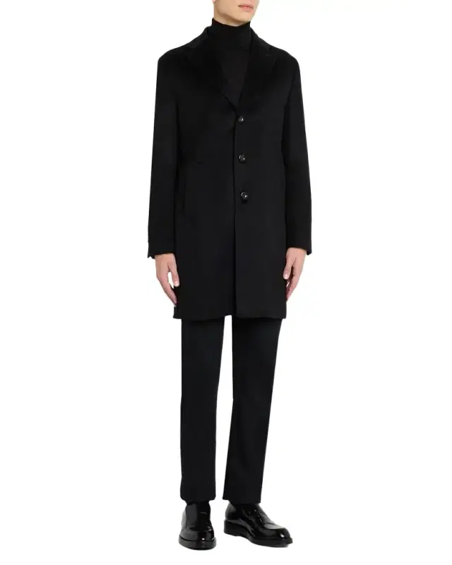 Men 's Cashmere Single-Breasted Overcoat