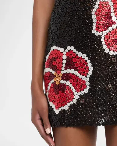 Wynn Hamlyn Pansy Button Appliqué Mini Dress | Thumbnail 4 Wynn Hamlyn Pansy Button Appliqué Mini Dress | Thumbnail 4