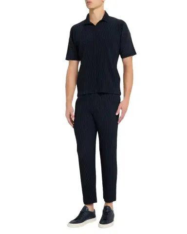 Homme Plissé Issey Miyake Men 's Pleated Polyester Polo Shirt | Thumbnail 1