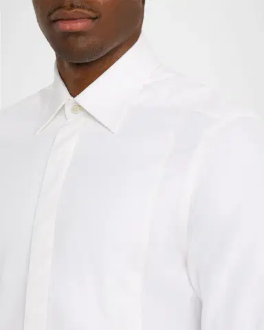 dunhill Men's Cotton and Silk Bib-Front French Cuff Dress Shirt | Thumbnail 4