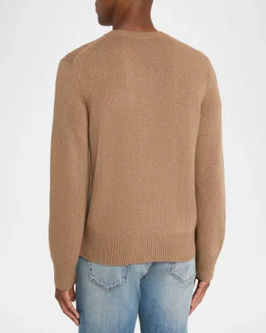 Burberry Men's EKD Knit Wool and Cashmere Crewneck Sweater | Thumbnail 3 Burberry Men's EKD Knit Wool and Cashmere Crewneck Sweater | Thumbnail 3