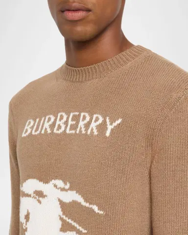 Burberry Men's EKD Knit Wool and Cashmere Crewneck Sweater | Thumbnail 5 Burberry Men's EKD Knit Wool and Cashmere Crewneck Sweater | Thumbnail 5