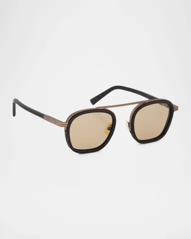 Zegna Men's Orizzonte Metal Square Sunglasses | Thumbnail 6 Zegna Men's Orizzonte Metal Square Sunglasses | Thumbnail 6