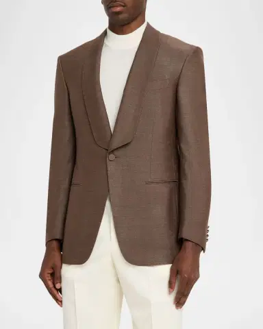 dunhill Men's Silk Hopsack Shawl Collar Sport Coat | Thumbnail 3 dunhill Men's Silk Hopsack Shawl Collar Sport Coat | Thumbnail 3