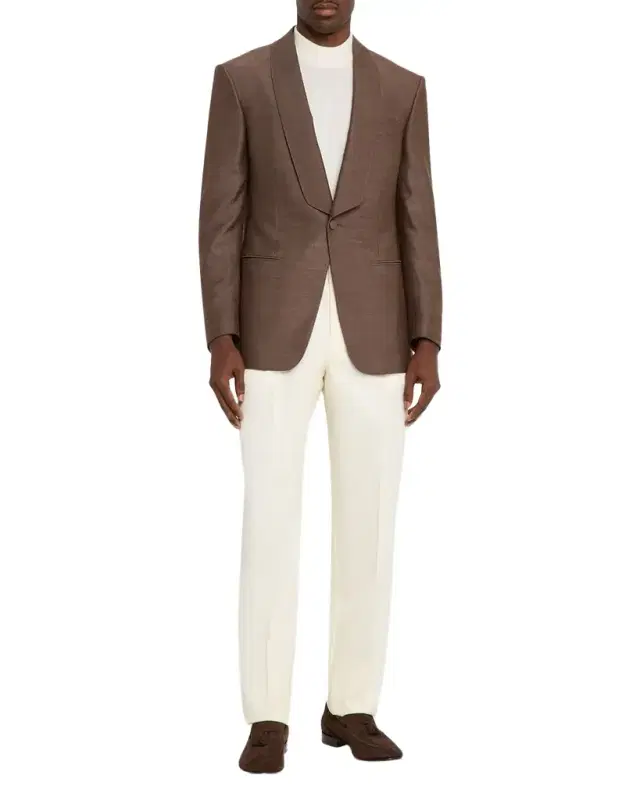 Men 's Silk Hopsack Shawl Collar Sport Coat