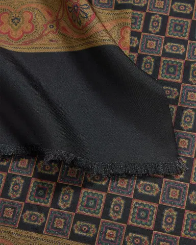dunhill Men's Mulberry Silk Medallion Scarf | Thumbnail 3