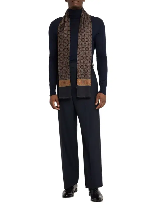 Men 's Mulberry Silk Medallion Scarf