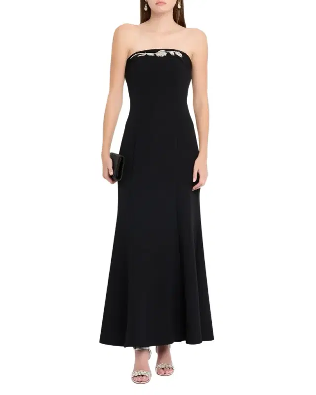 Phillippa Embellished Crepe Strapless Gown