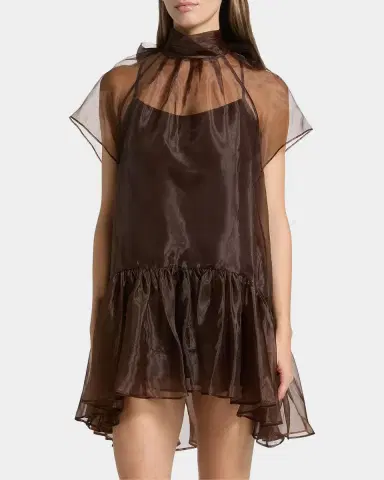 Simkhai Beaux Tiered Organza Mini Dress | Thumbnail 3