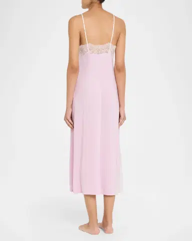 Natori Enchant Silky Lace-Trim Nightgown | Thumbnail 2
