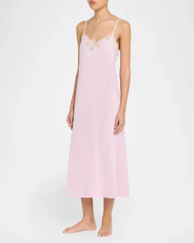 Natori Enchant Silky Lace-Trim Nightgown | Thumbnail 3
