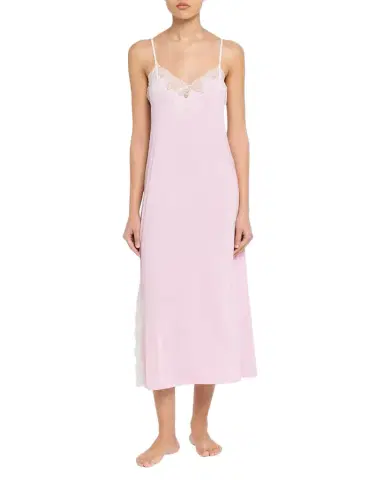 Natori Enchant Silky Lace-Trim Nightgown | Thumbnail 1