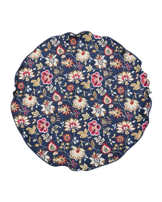 Edward Armah Men 's Reversible Floral to Geometric Silk Pocket Circle