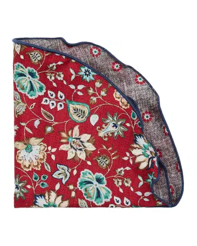 Edward Armah Men's Reversible Floral to Geometric Silk Pocket Circle | Thumbnail 2 Edward Armah Men's Reversible Floral to Geometric Silk Pocket Circle | Thumbnail 2