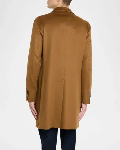 Neiman Marcus Men 's Cashmere Single-Breasted Overcoat | Thumbnail 3 Neiman Marcus Men 's Cashmere Single-Breasted Overcoat | Thumbnail 3