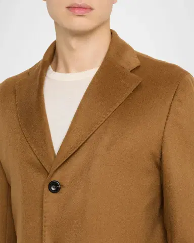 Neiman Marcus Men 's Cashmere Single-Breasted Overcoat | Thumbnail 5 Neiman Marcus Men 's Cashmere Single-Breasted Overcoat | Thumbnail 5