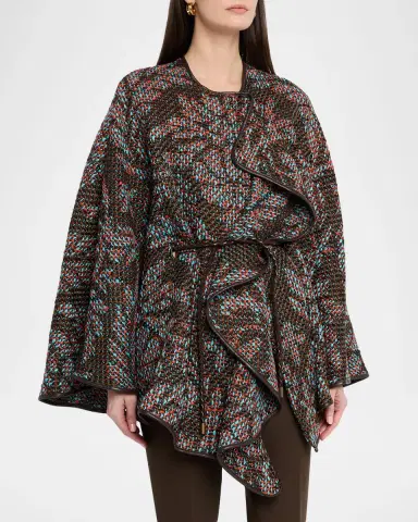 Etro Belted Tweed Cape | Thumbnail 3 Etro Belted Tweed Cape | Thumbnail 3