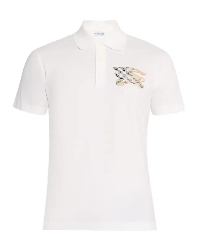 Men 's Embroidered EKD Check Slim Cotton Polo Shirt