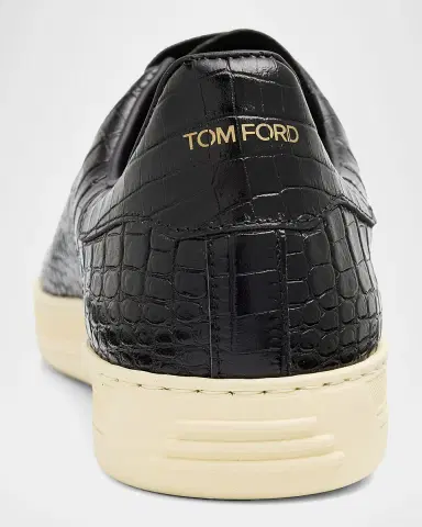 Tom Ford Men's Warwick Croc-Embossed Leather Sneakers | Thumbnail 2 Tom Ford Men's Warwick Croc-Embossed Leather Sneakers | Thumbnail 2