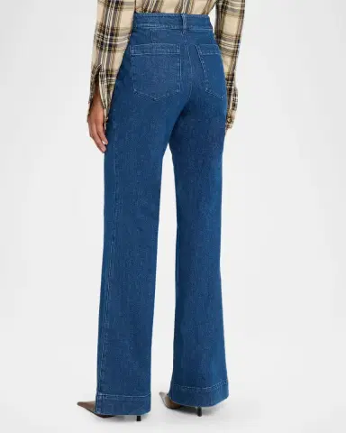 Tanya Taylor Nicole Mid-Rise Denim Bootcut Pants | Thumbnail 2 Tanya Taylor Nicole Mid-Rise Denim Bootcut Pants | Thumbnail 2