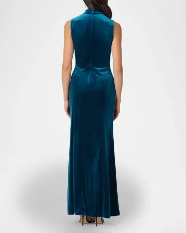 Shoshanna Lorelei Sleeveless Mock-Neck Velvet Gown | Thumbnail 2