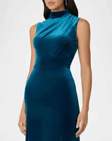 Shoshanna Lorelei Sleeveless Mock-Neck Velvet Gown | Thumbnail 3