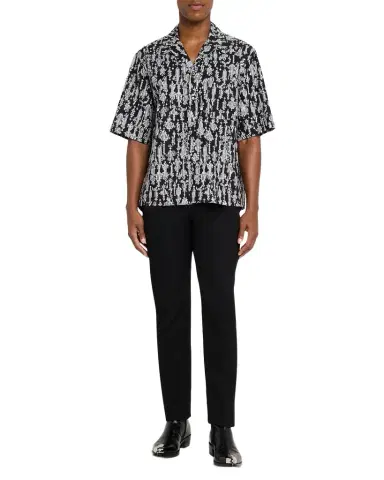 McQueen Men 's Crystal-Print Oversized Camp Shirt | Thumbnail 1