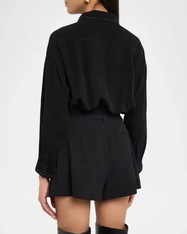 Coût De La Liberté Chelsea Embellished Silk Blouse | Thumbnail 3 Coût De La Liberté Chelsea Embellished Silk Blouse | Thumbnail 3