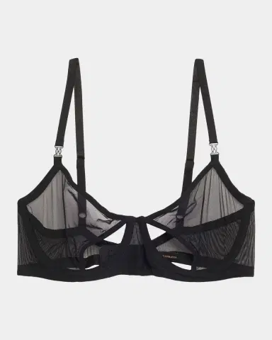 Kiki de Montparnasse Brienne Cutout Mesh Balconette Bra | Thumbnail 3