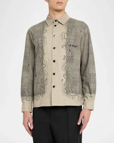 Scotch & Soda Men's Placement Graphic Cotton Overshirt | Thumbnail 3 Scotch & Soda Men's Placement Graphic Cotton Overshirt | Thumbnail 3